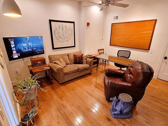 Office-Living Room may be arranged per your business needs. TV has an HDMI cable to plug into your computer as a second monitor.