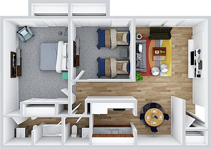 Floor plan 2 Bedroom/1.5 Bathroom