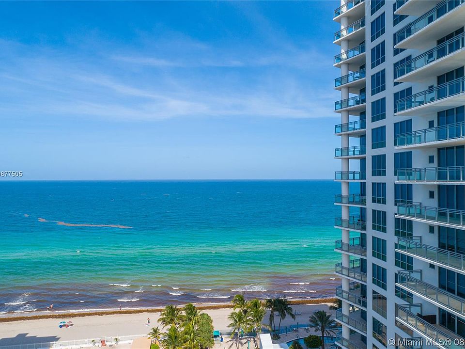 Corner unit with oversized 589 SF wraparound balcony offering panoramic unobstructed ocean, Intracoastal and city views