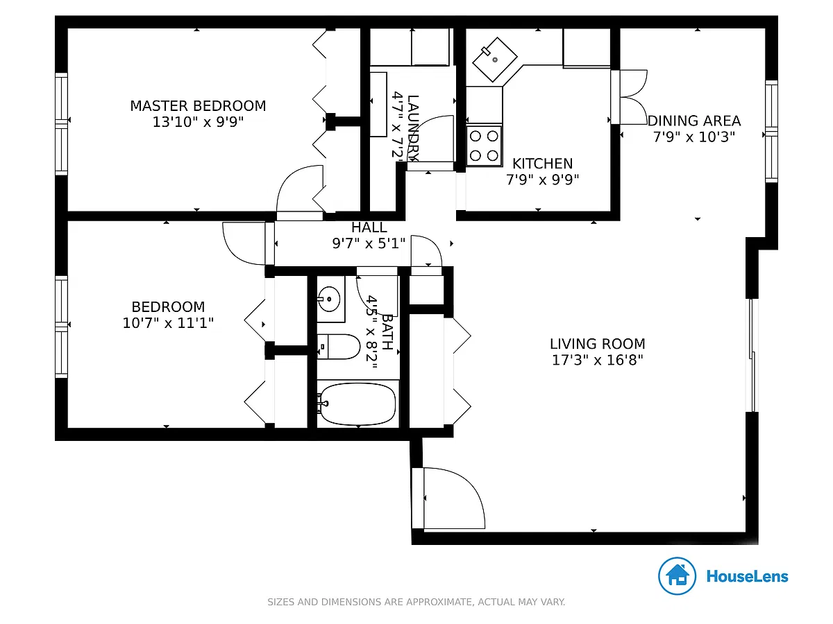 Floor plan Two Bedroom with Laundry