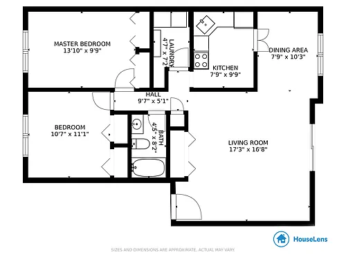 Floor plan Two Bedroom with Laundry