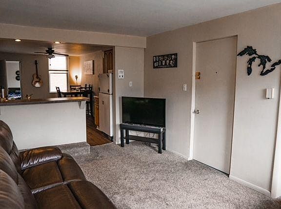 Living room from front facing kitchen