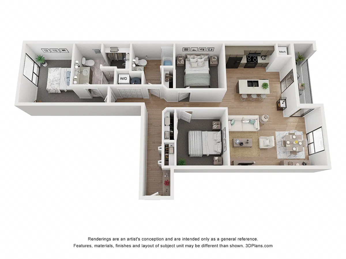 Floor plan 3 Bedroom 2 Bathroom