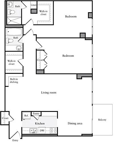 Floor plan 2 Bedrooms E