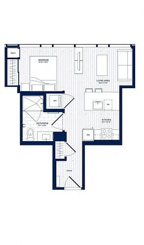 Floor plan JR 1 Bed-C1