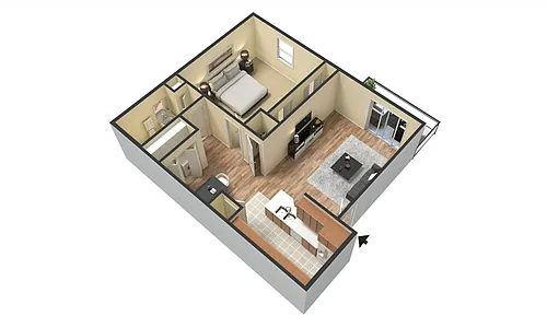 Floor plan 1 Bedroom B