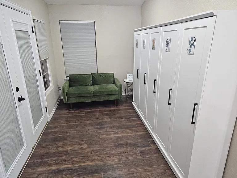 Storage lockers or pantry per room next to the kitchen