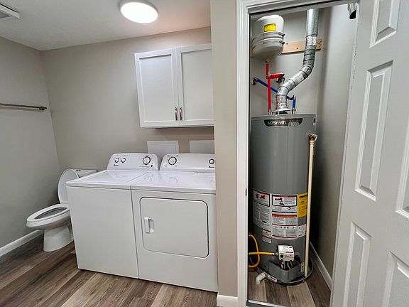 Detail shot of new gas water heater.