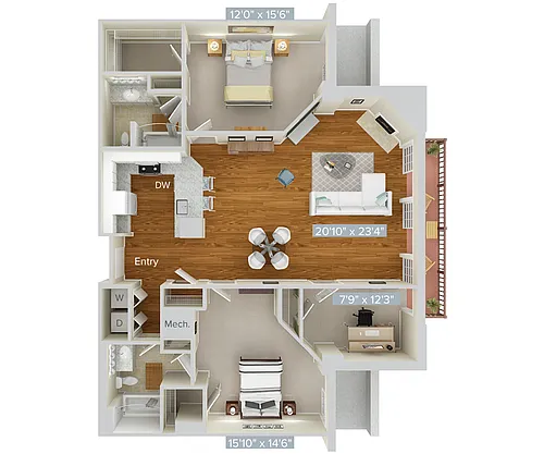 Floor plan B33D-1411