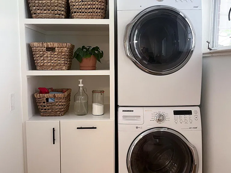 Renovated laundry room and new washer / dryer unit