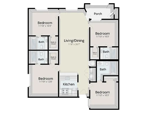 Floor plan Private Room - Lake Park