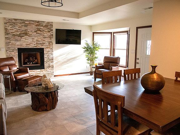 Living room and fireplace