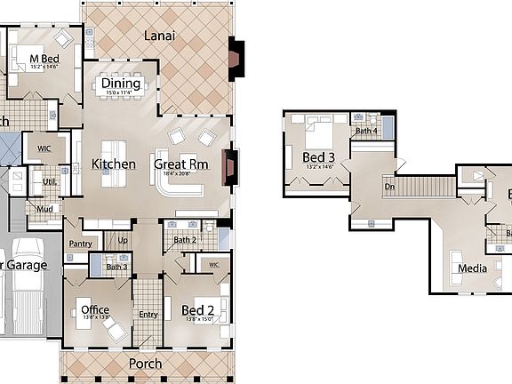 2 Car Garage Plan