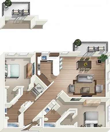 Two Bedrooms Two Bedrooms