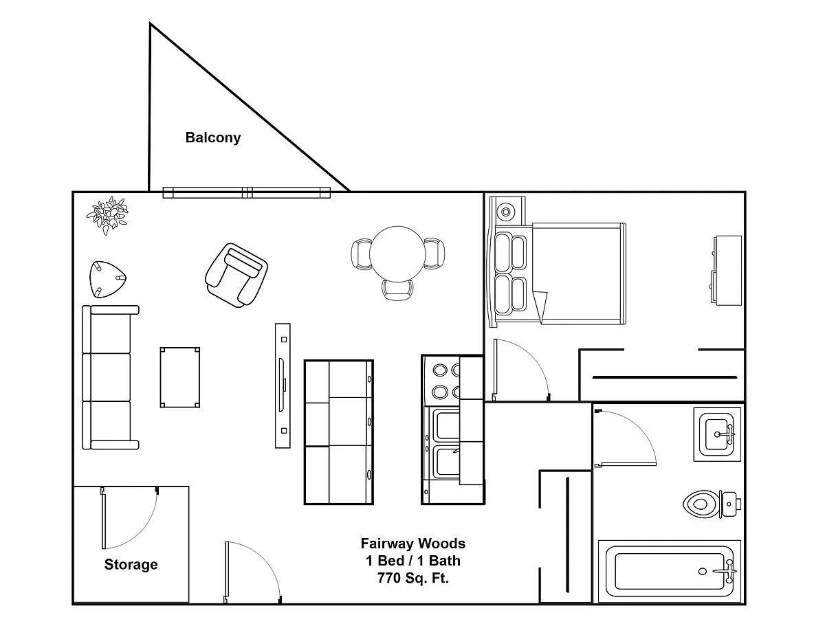 Floor plan 1 Bedroom