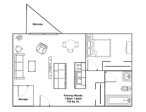 Floor plan 1 Bedroom