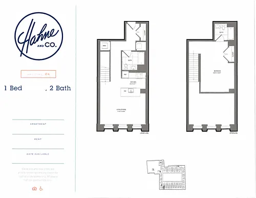 Floor plan 1 Bedroom / 2 Bathroom