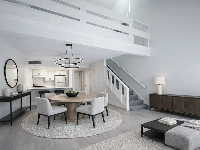 High ceilings and open-plan loft living with 1.5 bathrooms.