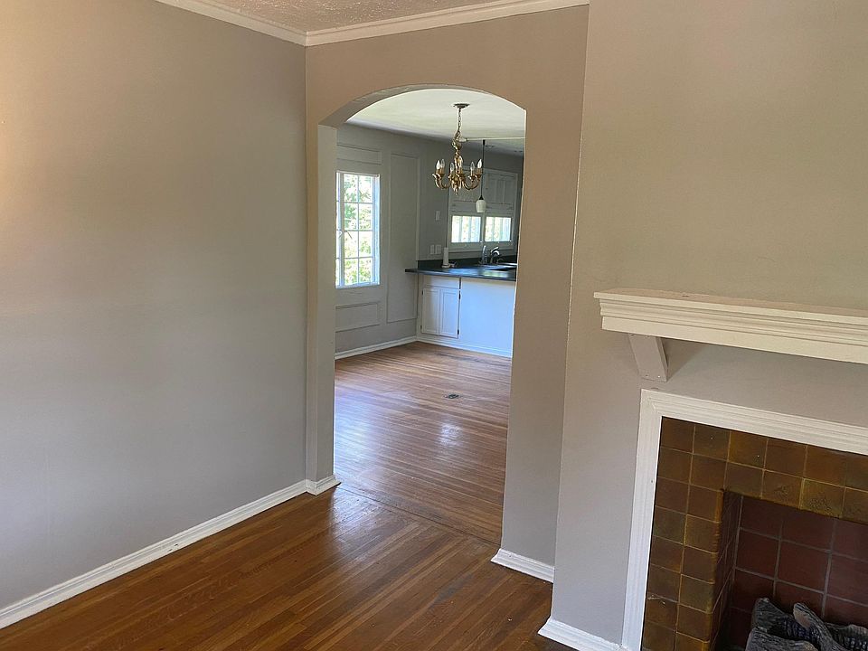 View from living room into dining room.