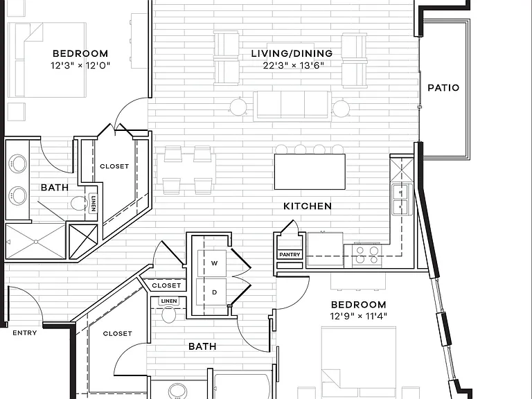 Azul Lakeshore - 2D - 2 Beds - 2 Baths - 1301 Sq. ft.