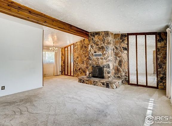 Bright living space with fireplace!