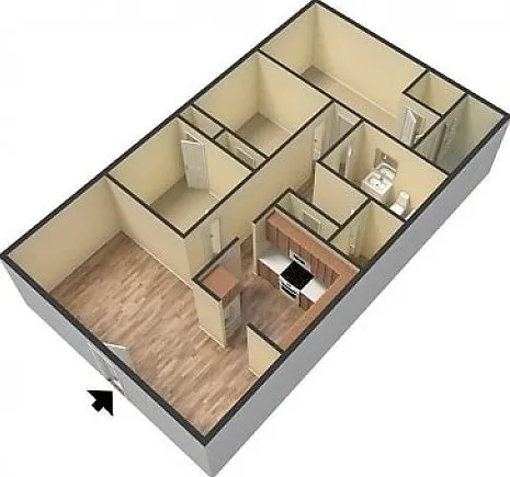 Lombard 3 Bedroom floor plan 3D Lombard 3 Bedroom floor plan 3D