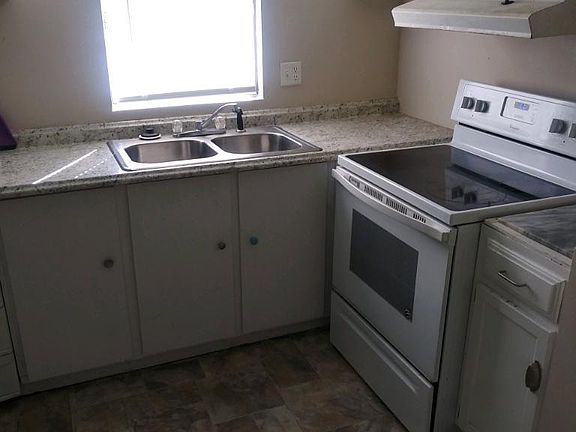 Glass top stove and double sink