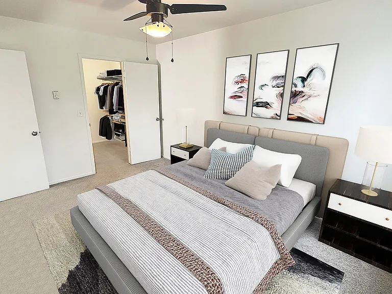 One of two nice sized bedrooms in 820 sq. ft. deluxe Royal Oak apartment.