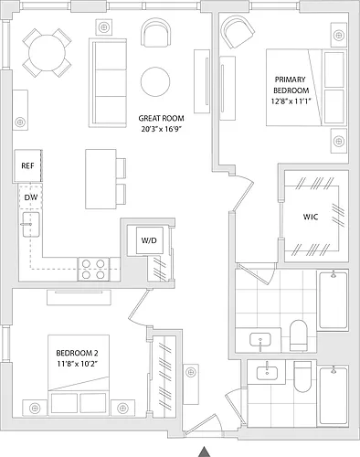 Floor plan 2 BR J