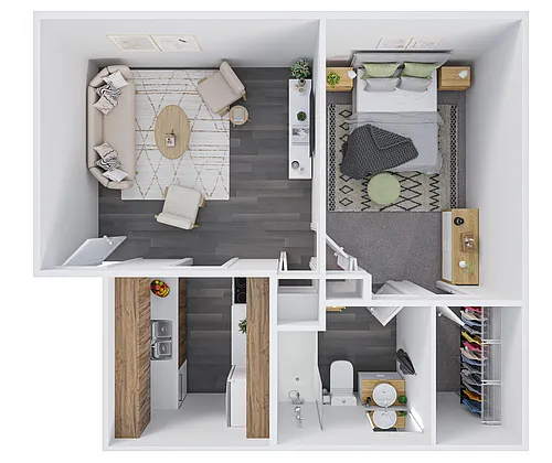 Floor plan One Bedroom Small