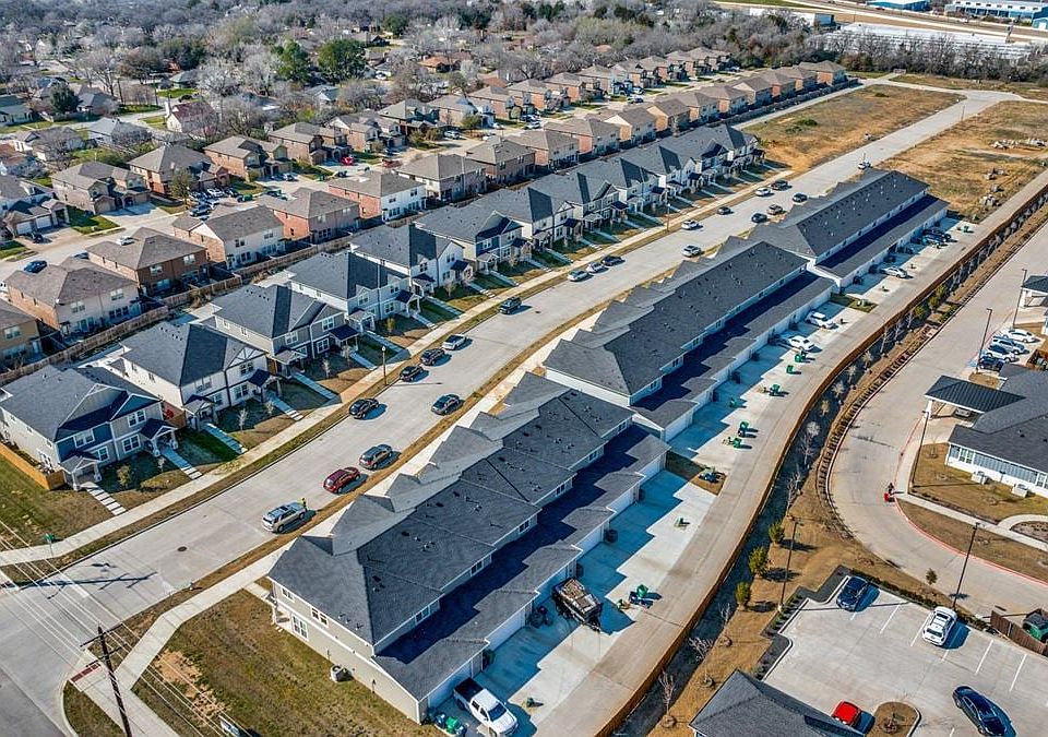 drone shot of community