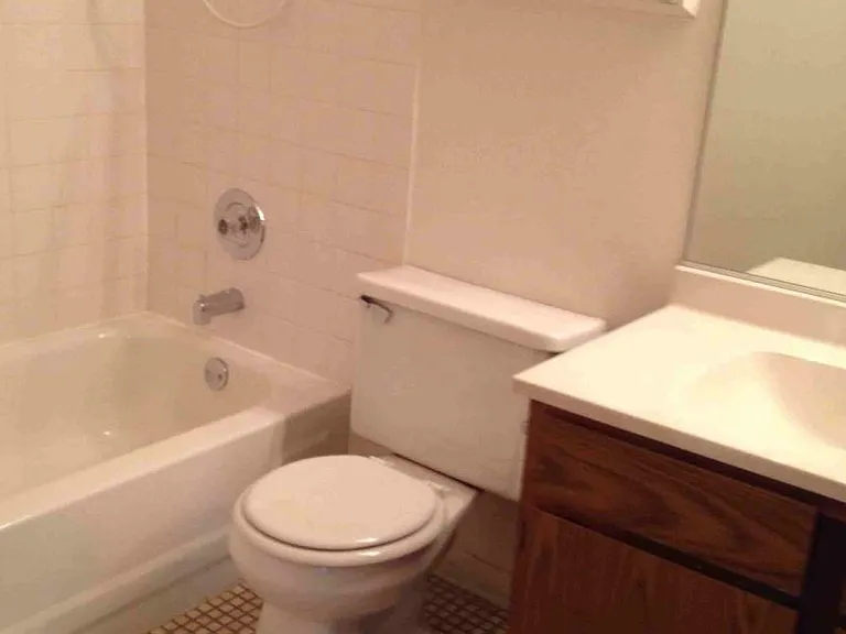 Main bathroom with tub & shower.