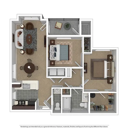 Floor plan 2 Bedroom, 1.5 Bath
