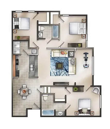Floor plan The Carrington w/Sunroom