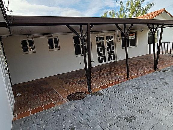 Large covered patio...