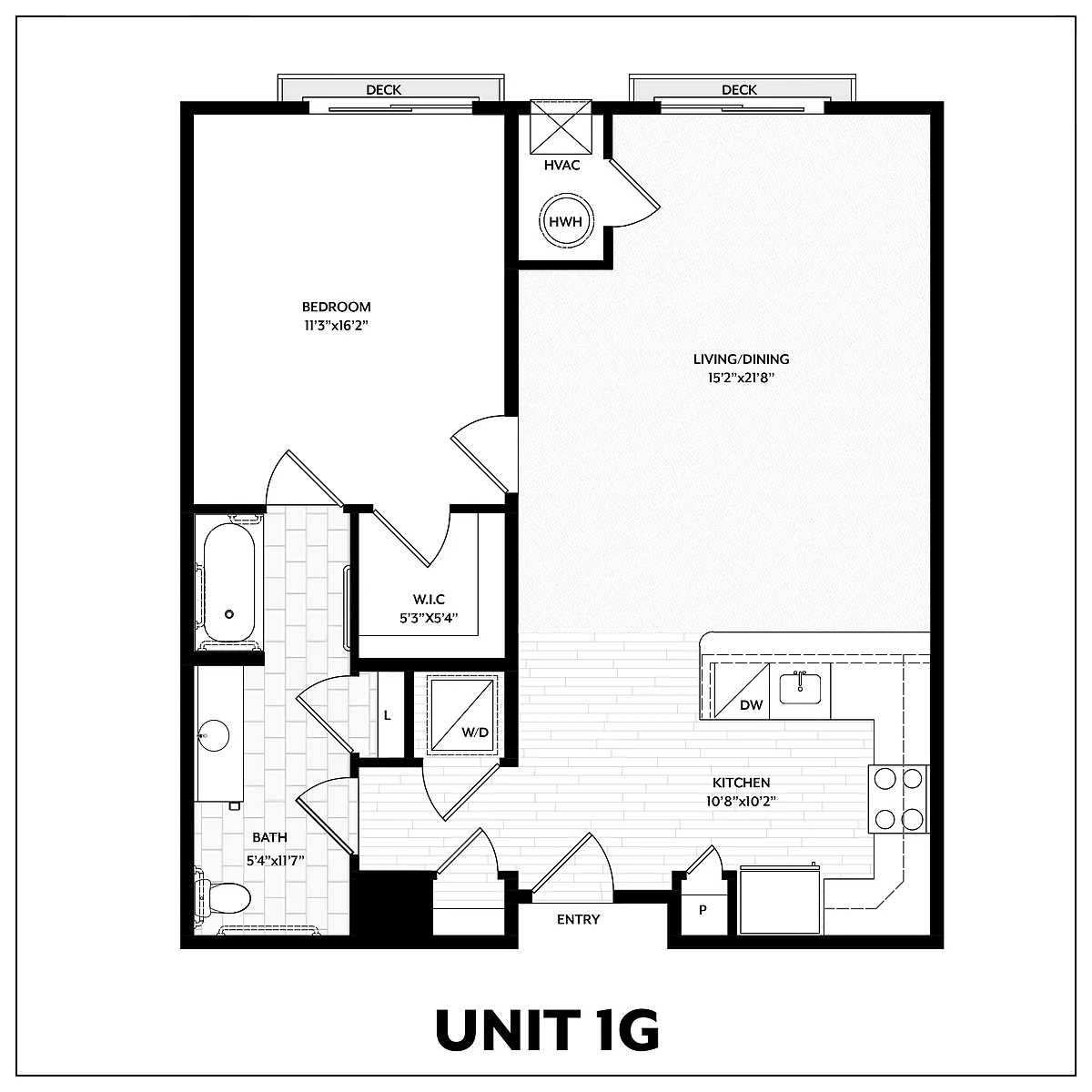 Floor plan 1 Bed/1 Bath-1G