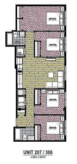 Floor plan 4 Bedroom 2 Bath