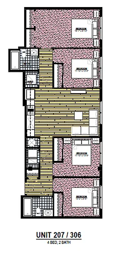 Floor plan 4 Bedroom 2 Bath