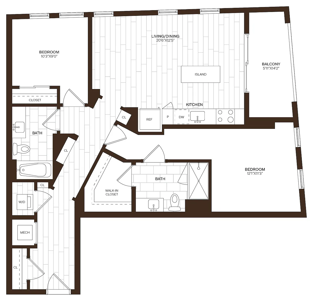 Floor plan 2 Bed/2 Bath-B16
