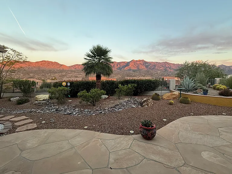 sunset over backyard