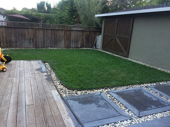 New grass and sprinklers