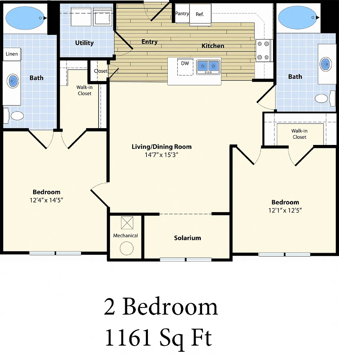 Floor plan Two Bedroom Two Bath B