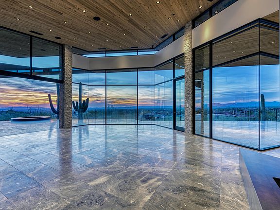 Living Room View at Sunset