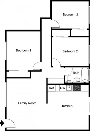 3 bedroom, 1 bathroom 3 bedroom, 1 bathroom