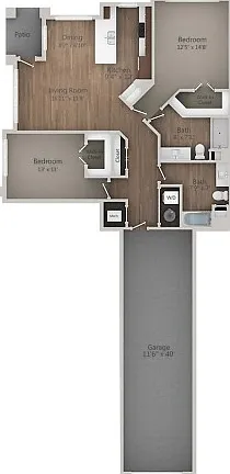 Floor Plan 2G | Seasons at Orchard Hills | Apartments in Oak Creek, WI Floor Plan 2G | Seasons at Orchard Hills | Apartments in Oak Creek, WI