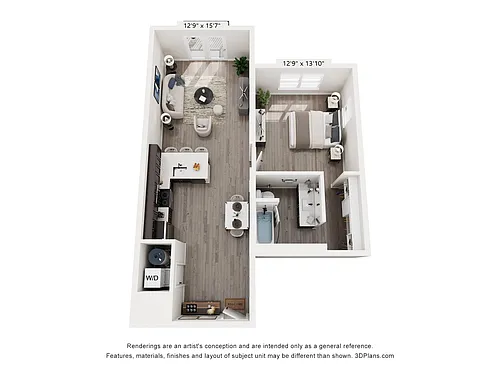 Floor plan Atlas - 1 Bedroom 758