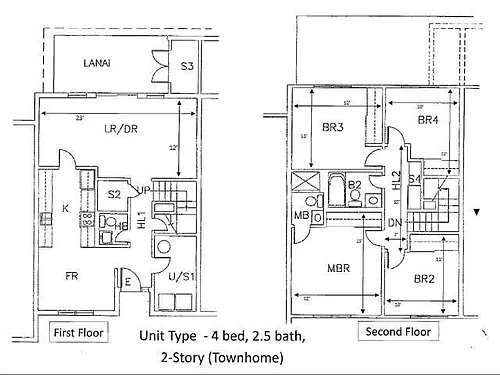 Floor plan 4-Bedroom Townhome Schofield