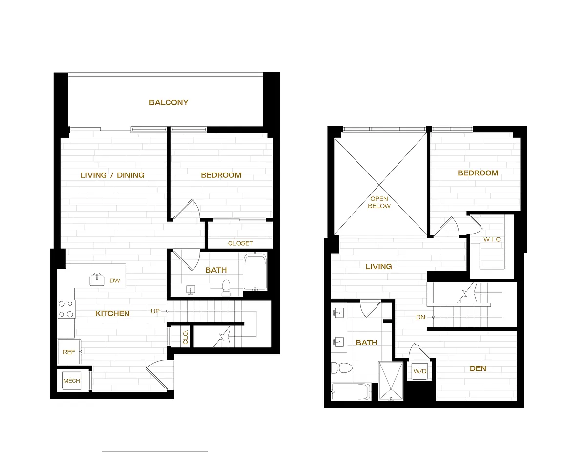 Floor plan 2 Bed/2 Bath Loft-B10