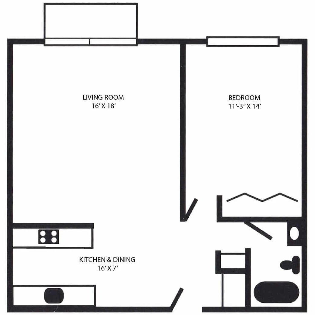Floor plan 1 Bedroom