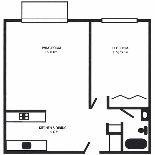 Floor plan 1 Bedroom
